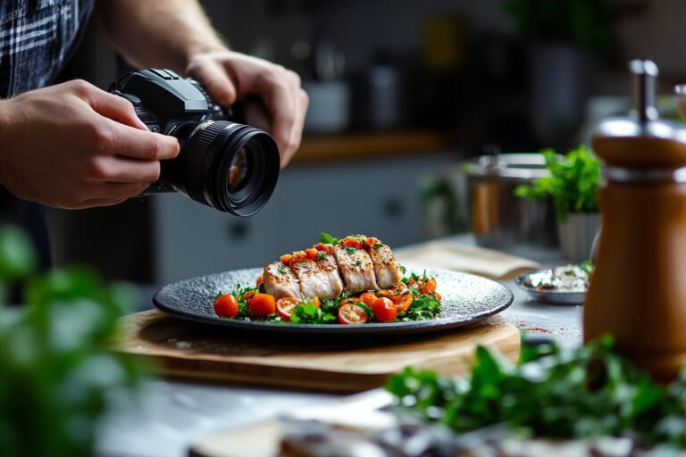 Un homme photographie un plat | Réservez un photographe