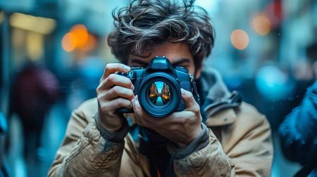 Un homme en train de prendre une photo. Réservez un photographe